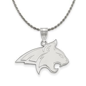 Sterling Silver Montana State Lg Logo Pendant Necklace - 20 Inch